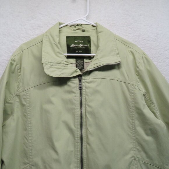 Eddie Bauer Jacket Mens Size Extra Large Green Lightweight Zip Front Mesh Lining - Picture 2 of 12